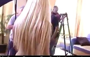 Amazing blonde slut gets undressed