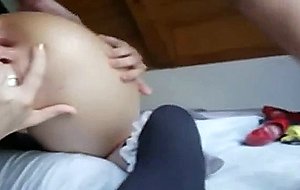 Chick obsessed with stretching and gaping her ass 