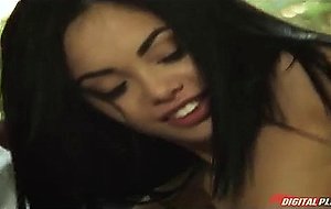 Petite latina spreads her pink wet lips and takes it deep