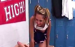 Sexy cheerleader sucking cock