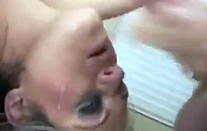 Choked slut face fucking