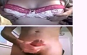 Busty teen shows off on omegle for cock