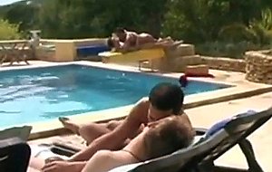 Sexy sweet dudes poolside screwing