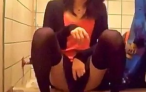 Trap lover masturbating in the bathroom