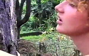 Oral sex with a tranny outdoors
