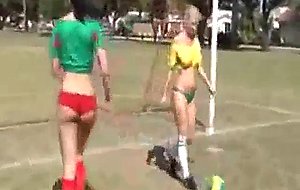 Soccer players big tits bouncing
