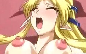 Busty hentai elf bj and riding a stiff dick
