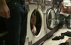 Rude punk gets gangbanged in the dryer at the laundrom