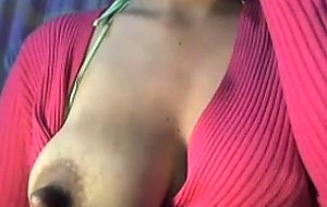 Latina with big lactating boobs and big nipples