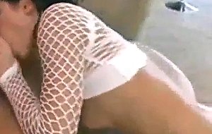  rebecca  linares  white  fishnets  and  anal  combination