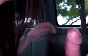 Blowjob and mounted fucking in backseat of a van