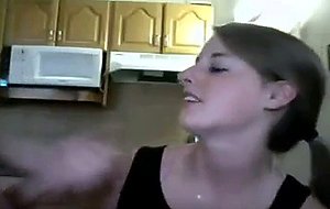 Amateur girl homemade 109003   teen girl is blowing cock in the kitchen