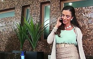 Ariella ferrera talks on her phone as she rubs her clit