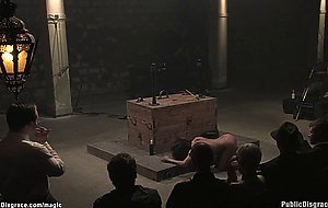 Bound babe fucked in bdsm theater