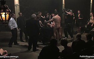 Bound babe fucked in bdsm theater