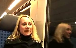 Mature fucked in a train
