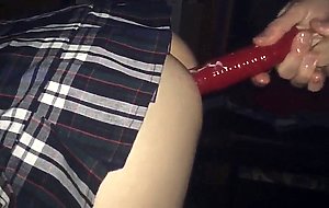 Dressed and getting my ass ready for cocks with anal toys