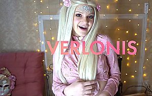 Verlonis alina, blondie barbie fucks herself with a gi