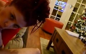 Sexy redhead girl sucking cock clean