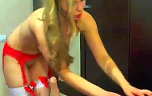 Watch this beautiful blonde playing