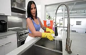 Offers maid extra cash to clean around in the nude