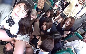 Tyd-004 schoolgirls in uniform bus