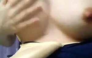 Japanese girl shows her huge boobs on a webcam