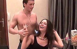 Brunettes fucked intense at the party