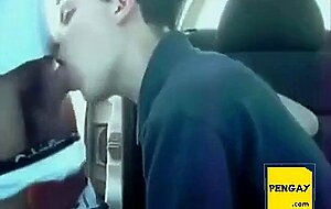 Sucking a cock seated in his car