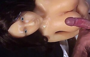 Doll facial with lots of cum