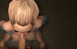 Busty Blonde Babe 3D Porn Teen Blowjob Deepthroat a Huge Dick Teaser