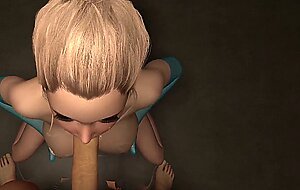 Busty Blonde Babe 3D Porn Teen Blowjob Deepthroat a Huge Dick Teaser