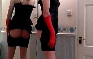 Playing in my new PVC dress