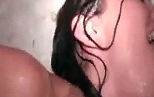 Wet bitches get fucked in the shower