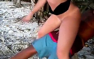 White girl fucks bbc at the beach
