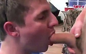 Hungry stud sucks cock during hazing