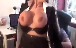 Busty milf at work