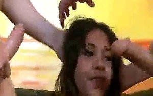 Latina slut chokes on white dick pounding her taco port