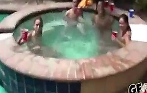 Teens at pool party get fucked