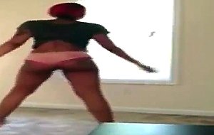 Hot black babe shakes her big booty