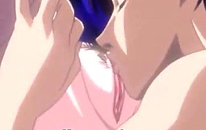 Busty hentai with huge boobs sucks dick gently and gets