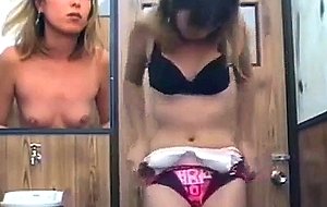 Bathing suit fitting room caught on spy cam