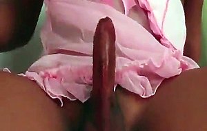 Ladyboy cum drips from her cock