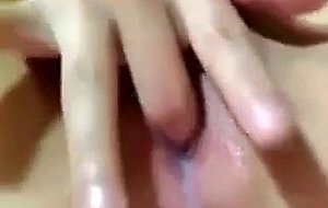 Japanese camgirl with creamy pussy
