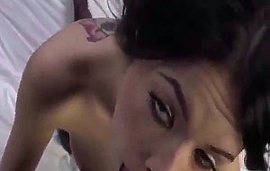 Absolutely beautiful brunette girl sucking dick and getting a facial love...