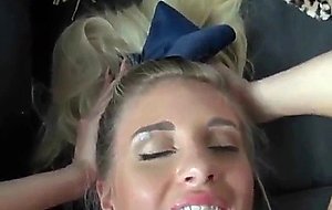 Blonde ex with beautifull tits takes facial