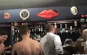 Perverts fuck a bar visitor