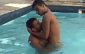 Hot interracial pool sex