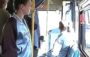 Asian guy fucks college white girl on bus