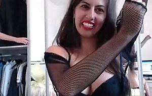 Busty latina mama shows her goodies and gets fucked on livecam